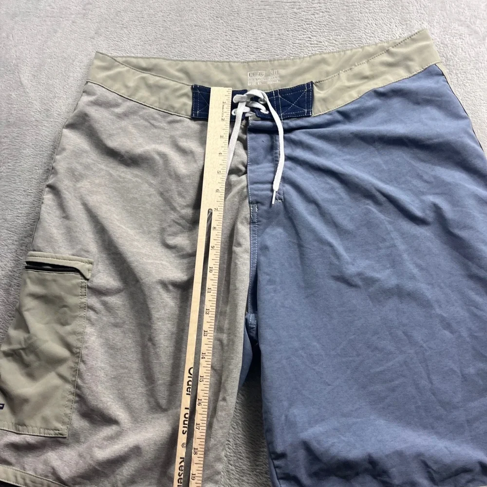 Huk Mens Blue Grey Colorblock‎ Performance Fishing Board Shorts Size 38